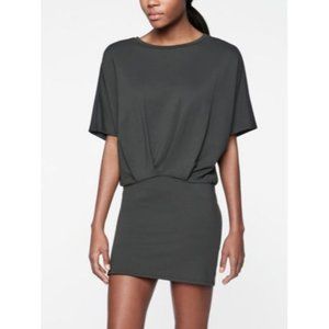 Athleta Dress Pronto Pleated Dolman Short Sleeve Mini Stretch sz small tall